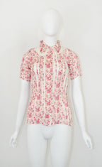 Yoshiki Hishinuma Rouge Rose Print Blouse