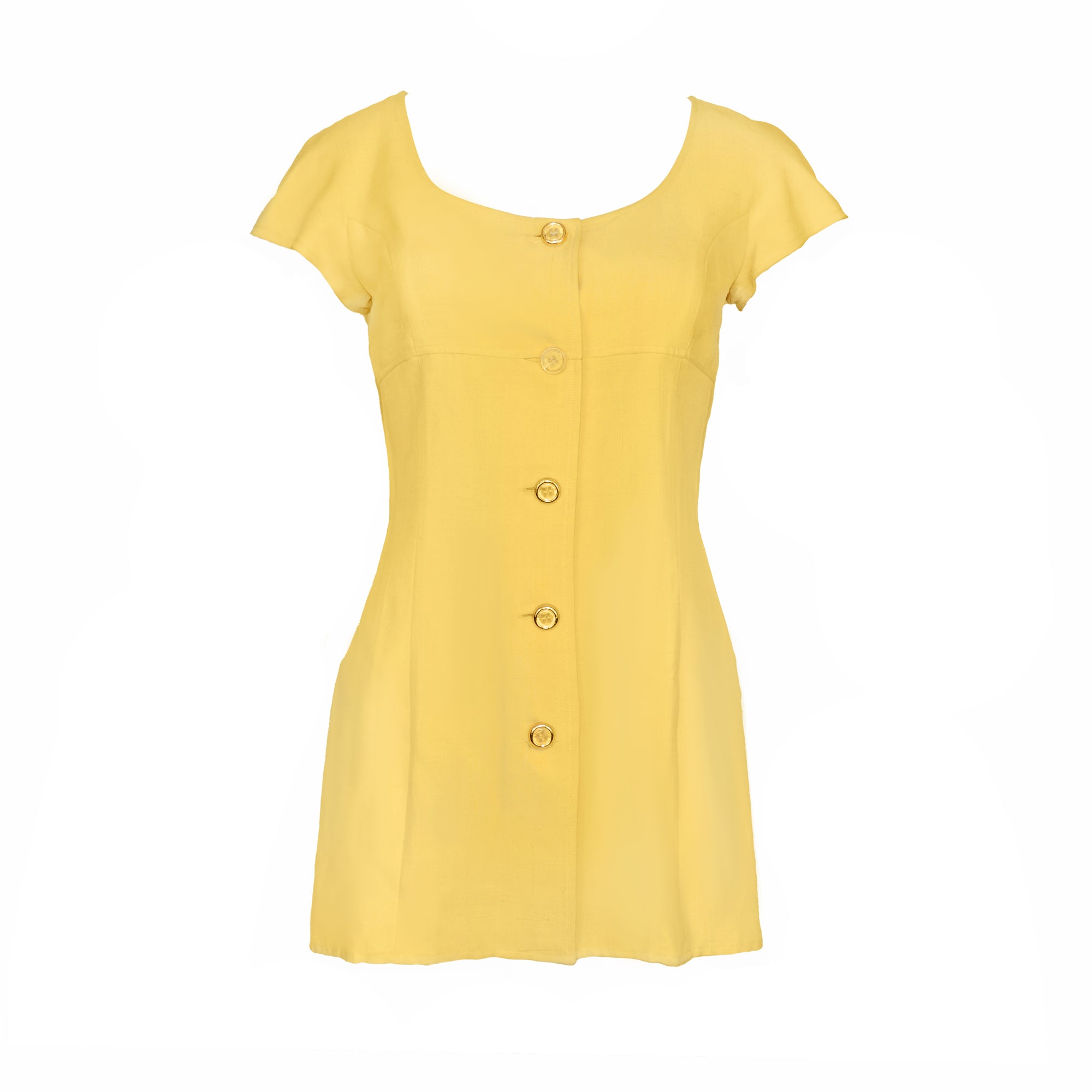 Valentino Miss V 1990s Yellow Silk Blouse