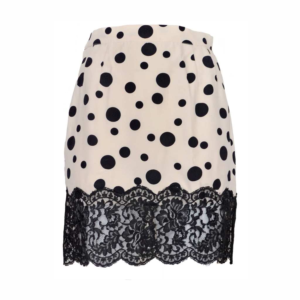 Valentino Boutique SS 1992 Polka Dot Lace Skirt