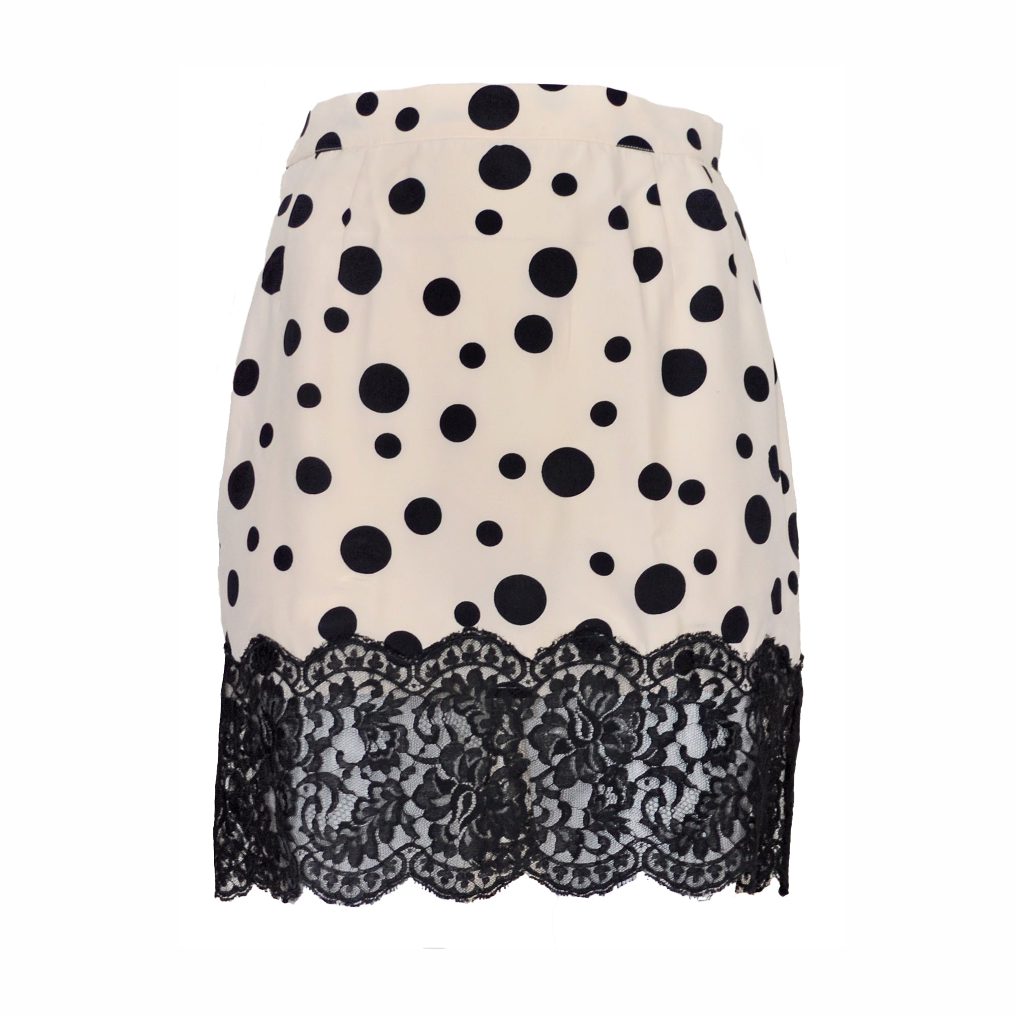 Valentino Boutique SS 1992 Polka Dot Lace Skirt