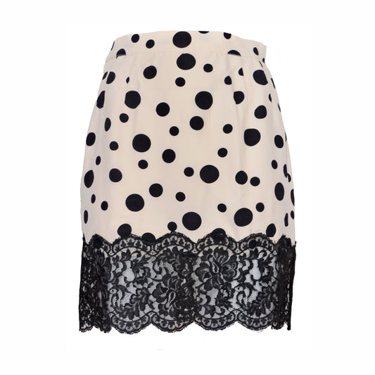 Valentino Boutique SS 1992 Polka Dot Lace Skirt