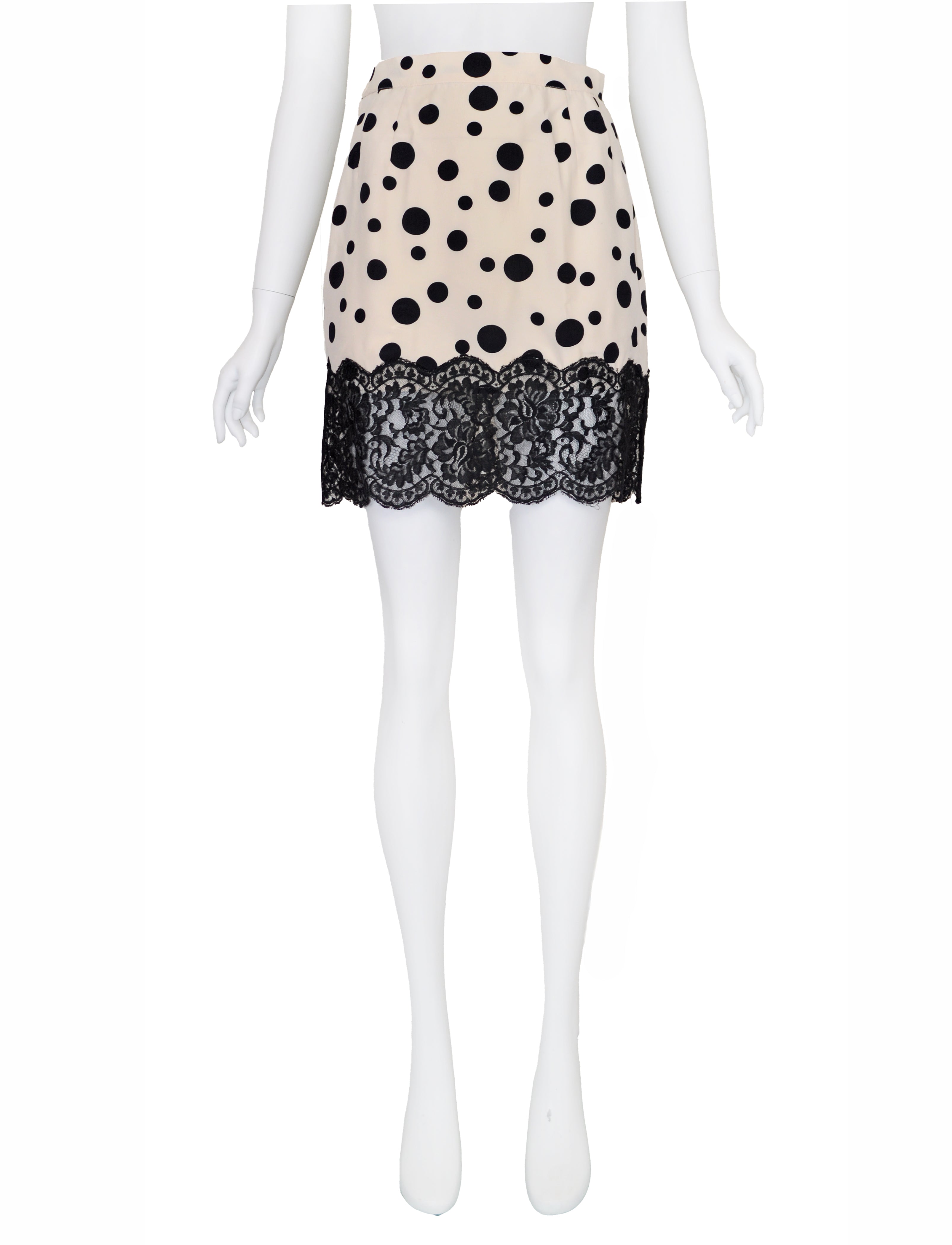 Valentino Boutique SS 1992 Polka Dot Lace Skirt
