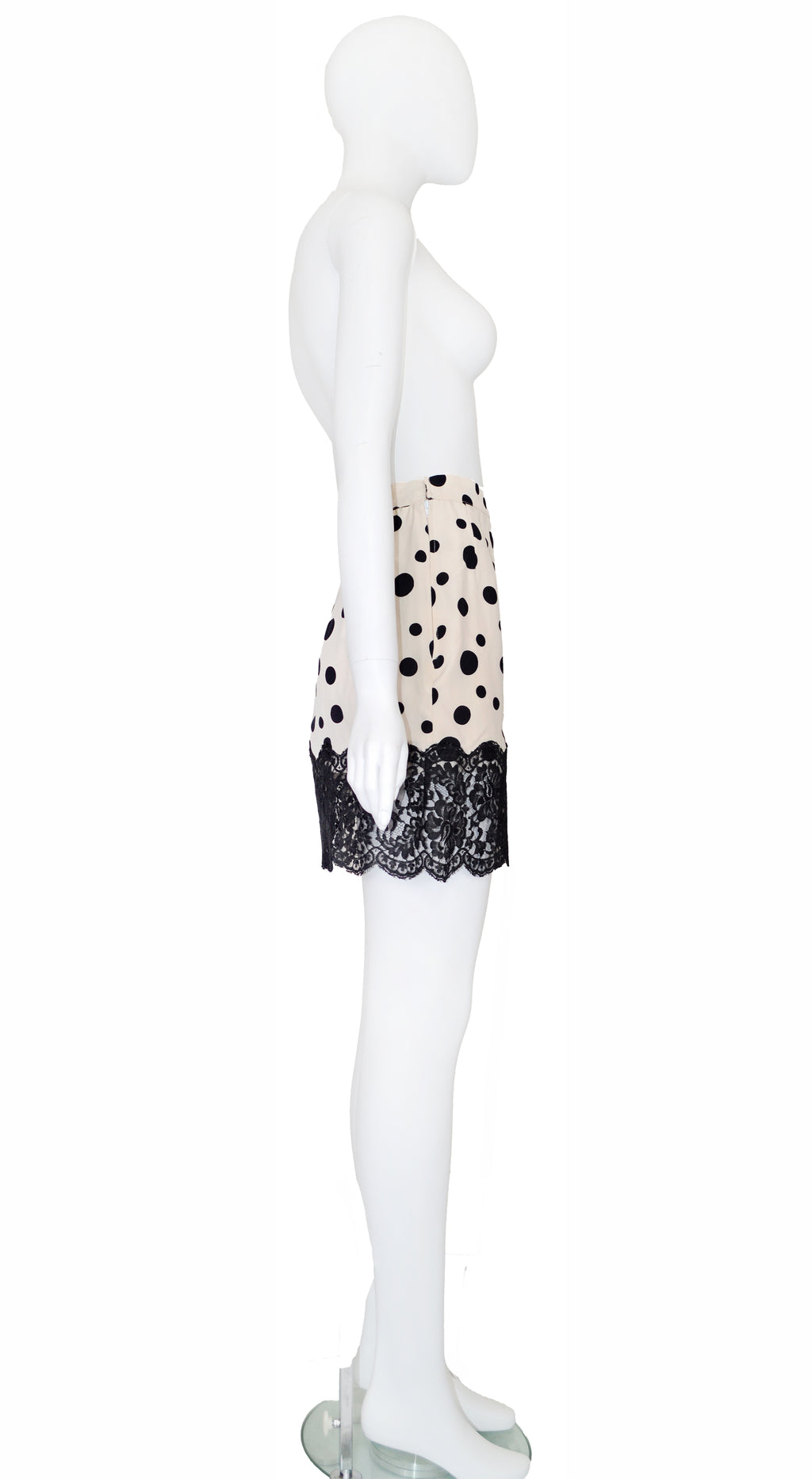 Valentino Boutique SS 1992 Polka Dot Lace Skirt