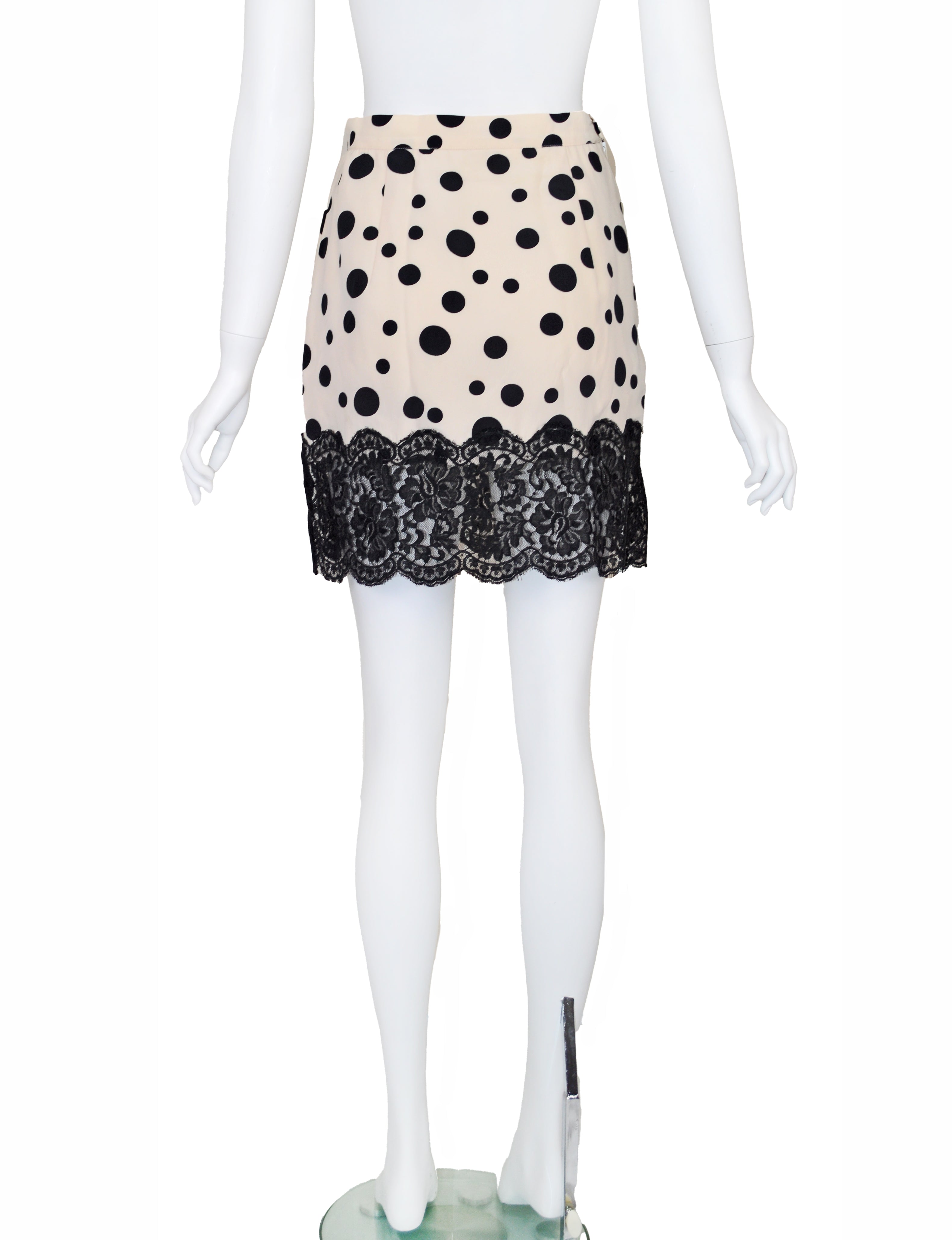 Valentino Boutique SS 1992 Polka Dot Lace Skirt