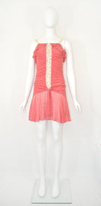 VALENTINO 2005 EMBELLISHED POLKA DOT SILK DRESS