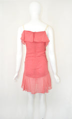 VALENTINO 2005 EMBELLISHED POLKA DOT SILK DRESS