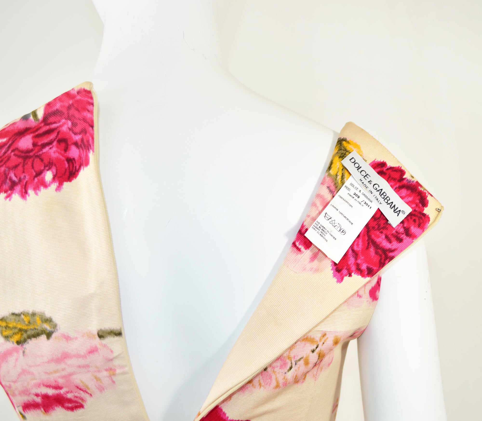 Dolce &amp; Gabbana FW 1996 Mini Dress with Rose Print
