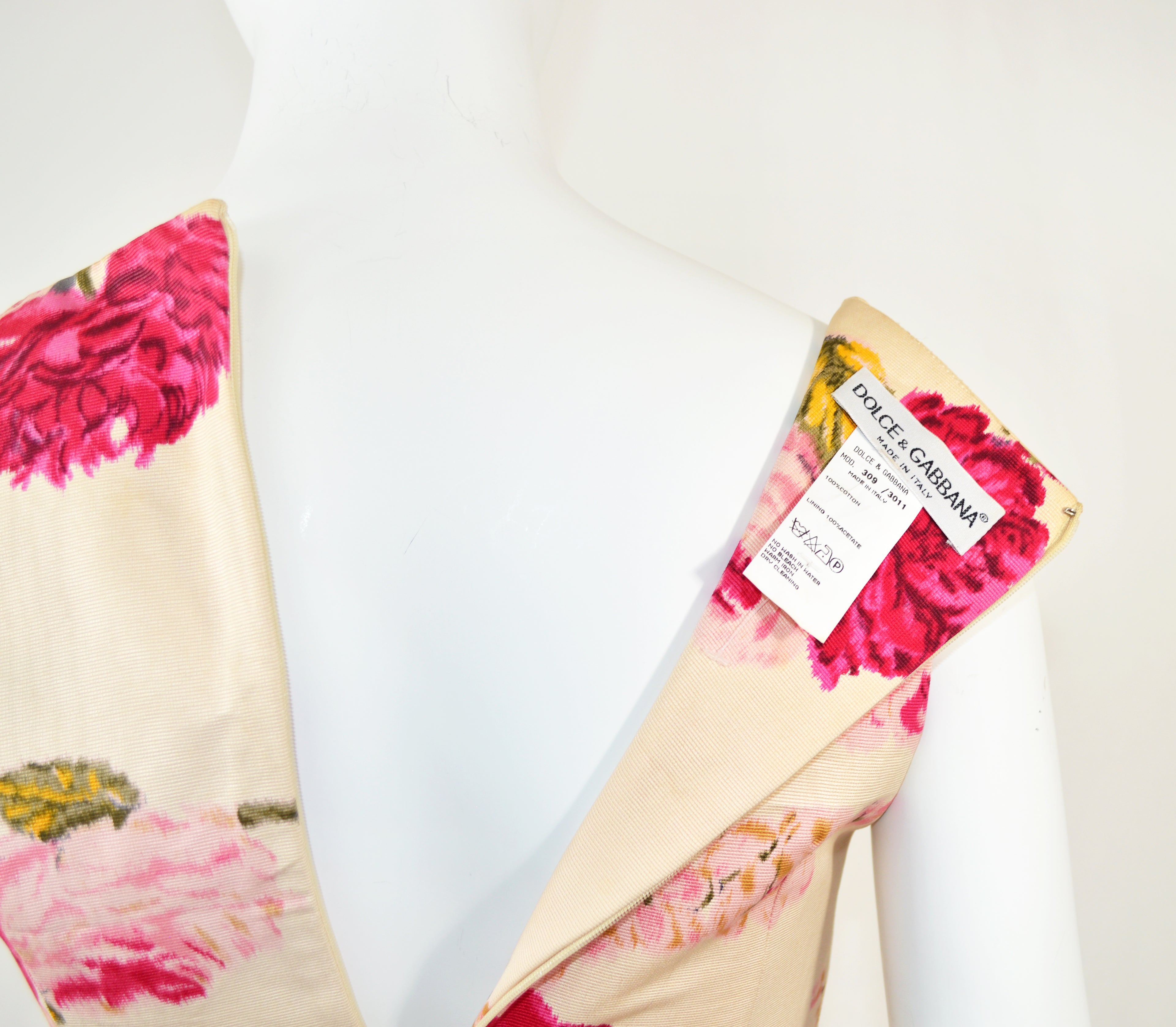 Dolce & Gabbana FW 1996 Mini Dress with Rose Print