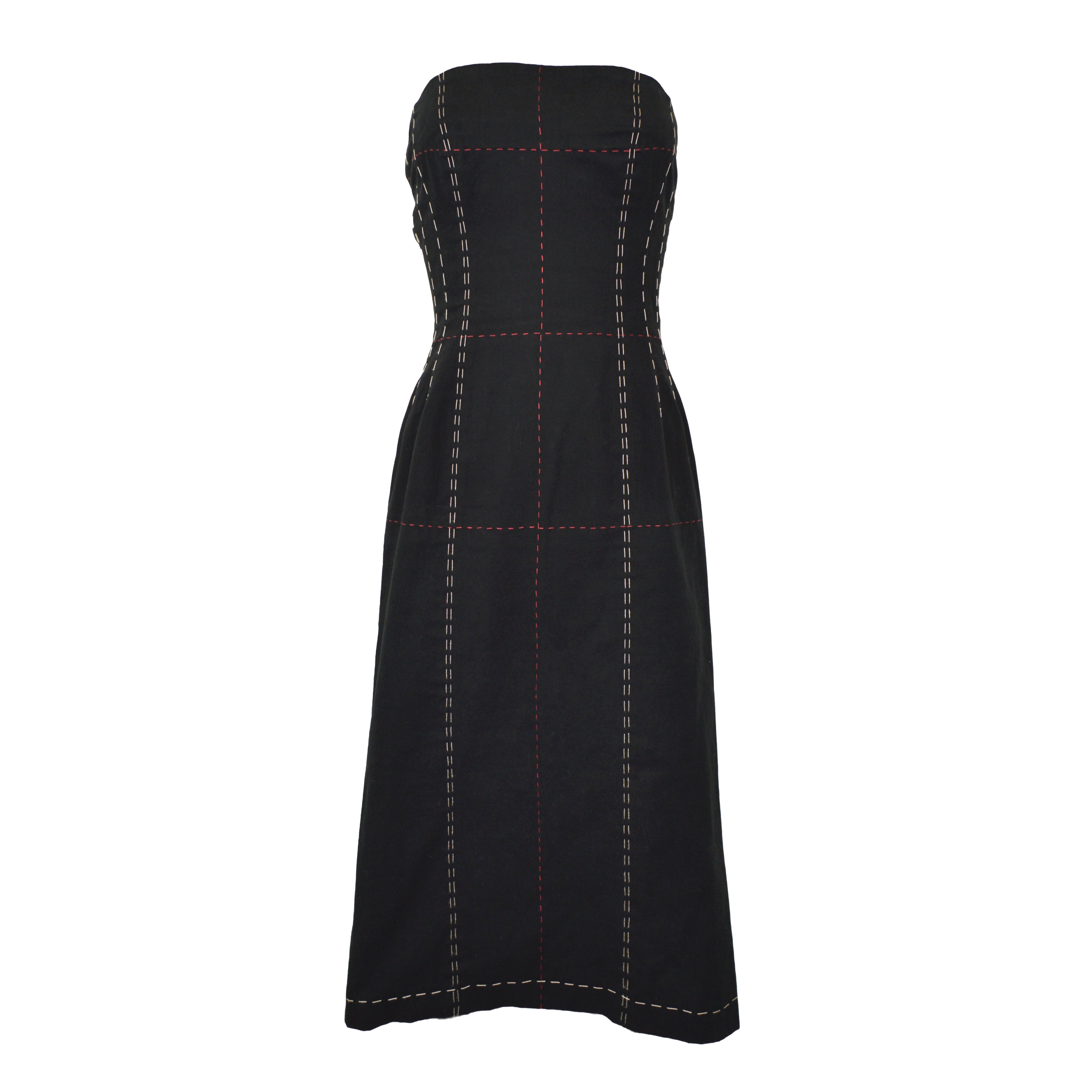 YOHJI YAMAMOTO SS 2000 Stitched Strapless Dress