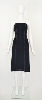 YOHJI YAMAMOTO SS 2000 Stitched Strapless Dress