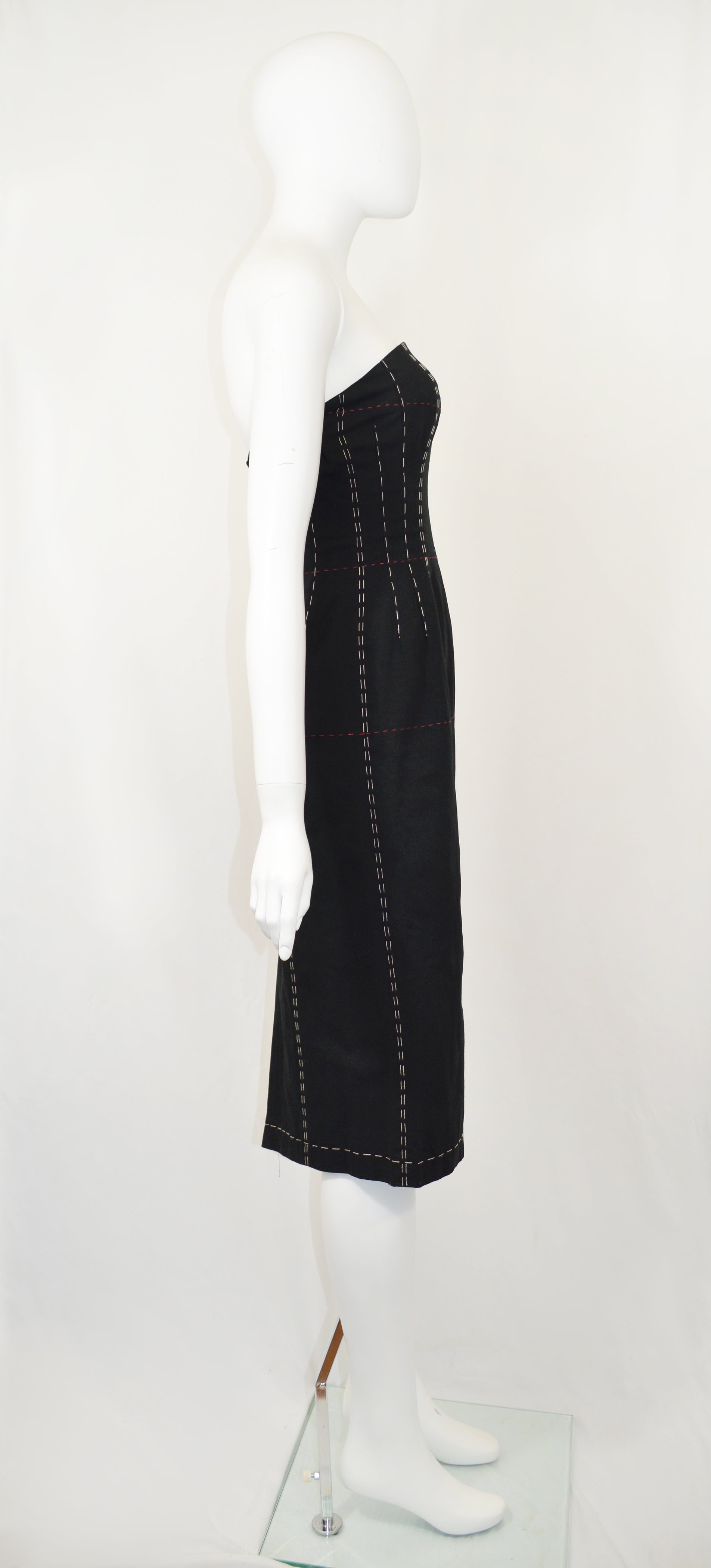 YOHJI YAMAMOTO SS 2000 Stitched Strapless Dress