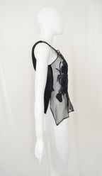 YOHJI YAMAMOTO SS 2007 Embroidered Organza Blouse