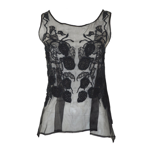 YOHJI YAMAMOTO SS 2007 Embroidered Organza Blouse