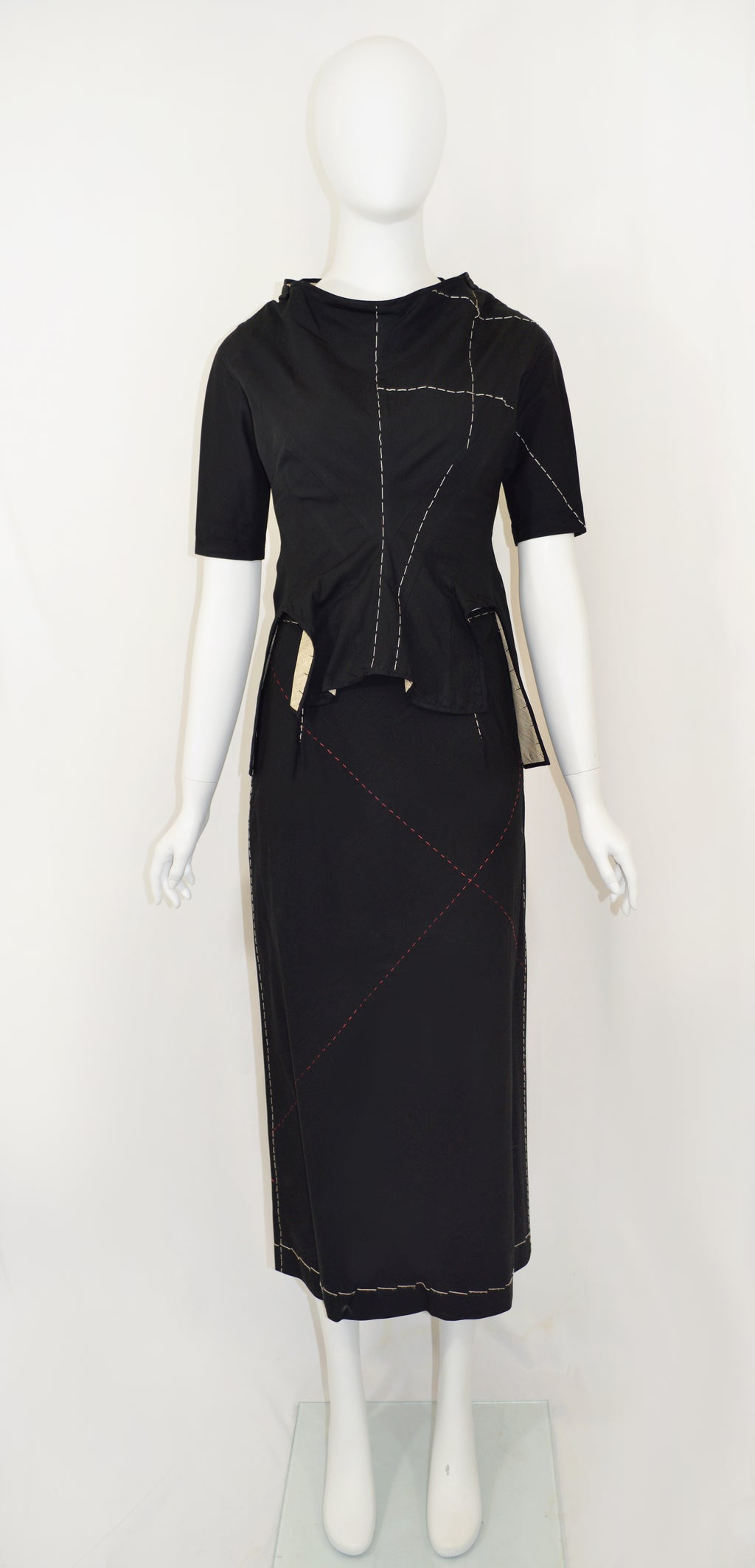 YOHJI YAMAMOTO SS 2000 Stitched Skirt Set