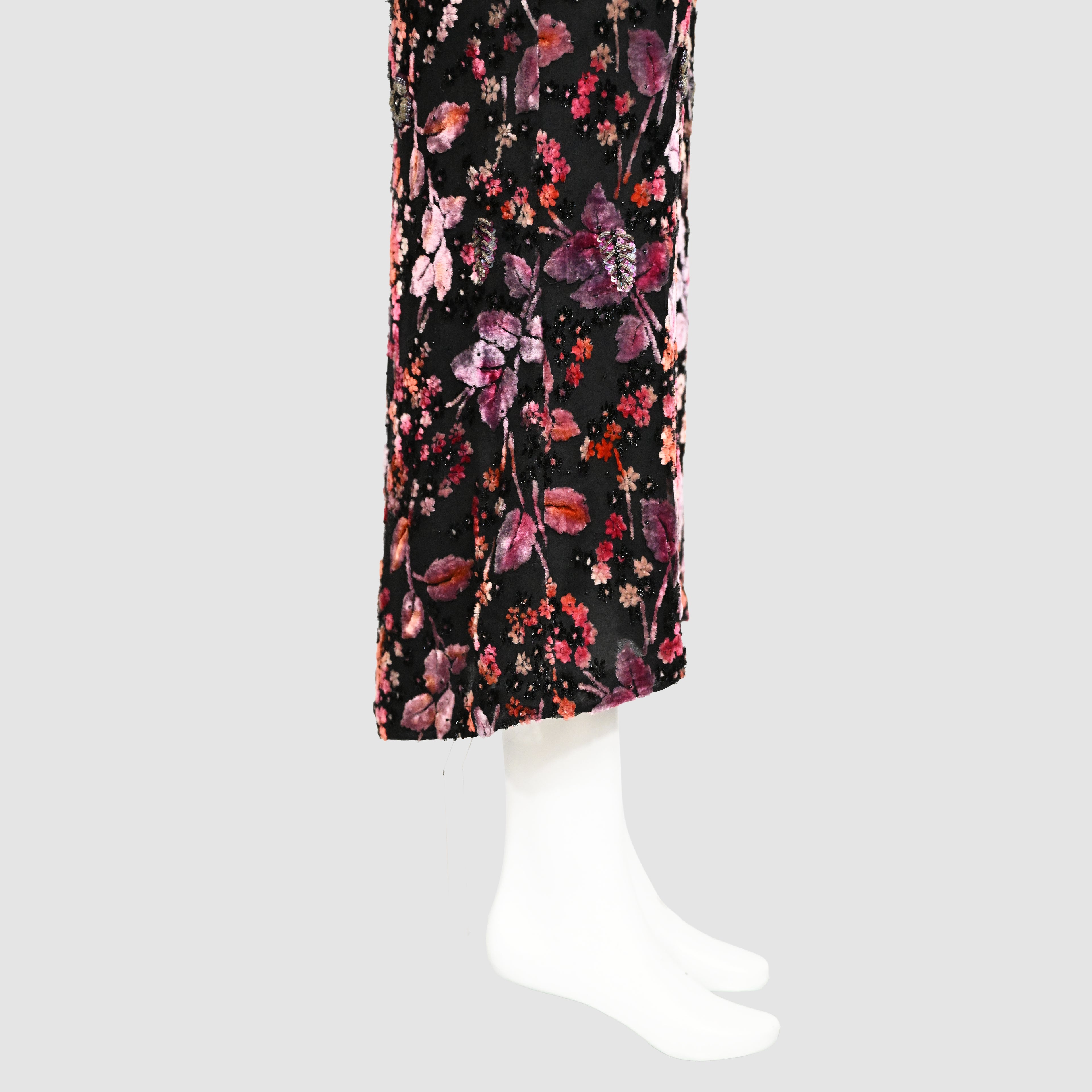 Badgley Mischka FW 2000 Runway Embellished Velvet Dress