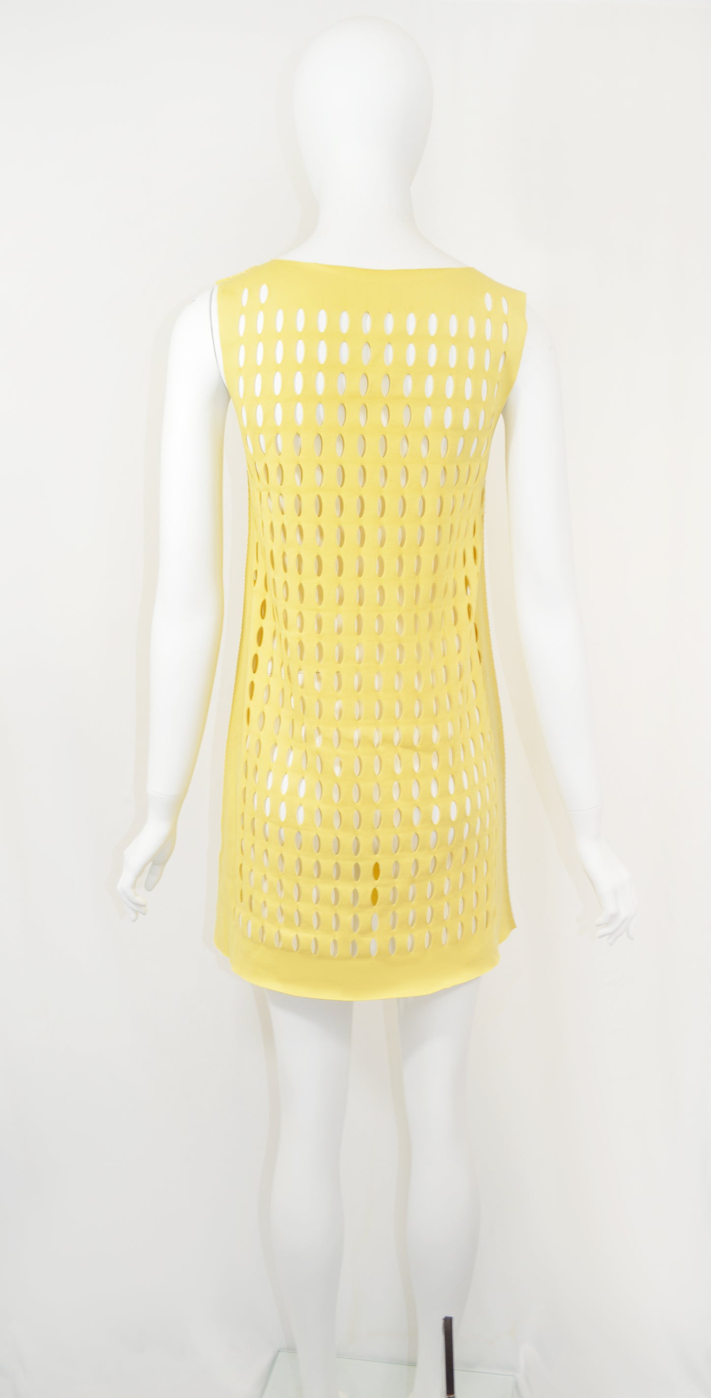 Hiroko Koshino Perforated Yellow Dress