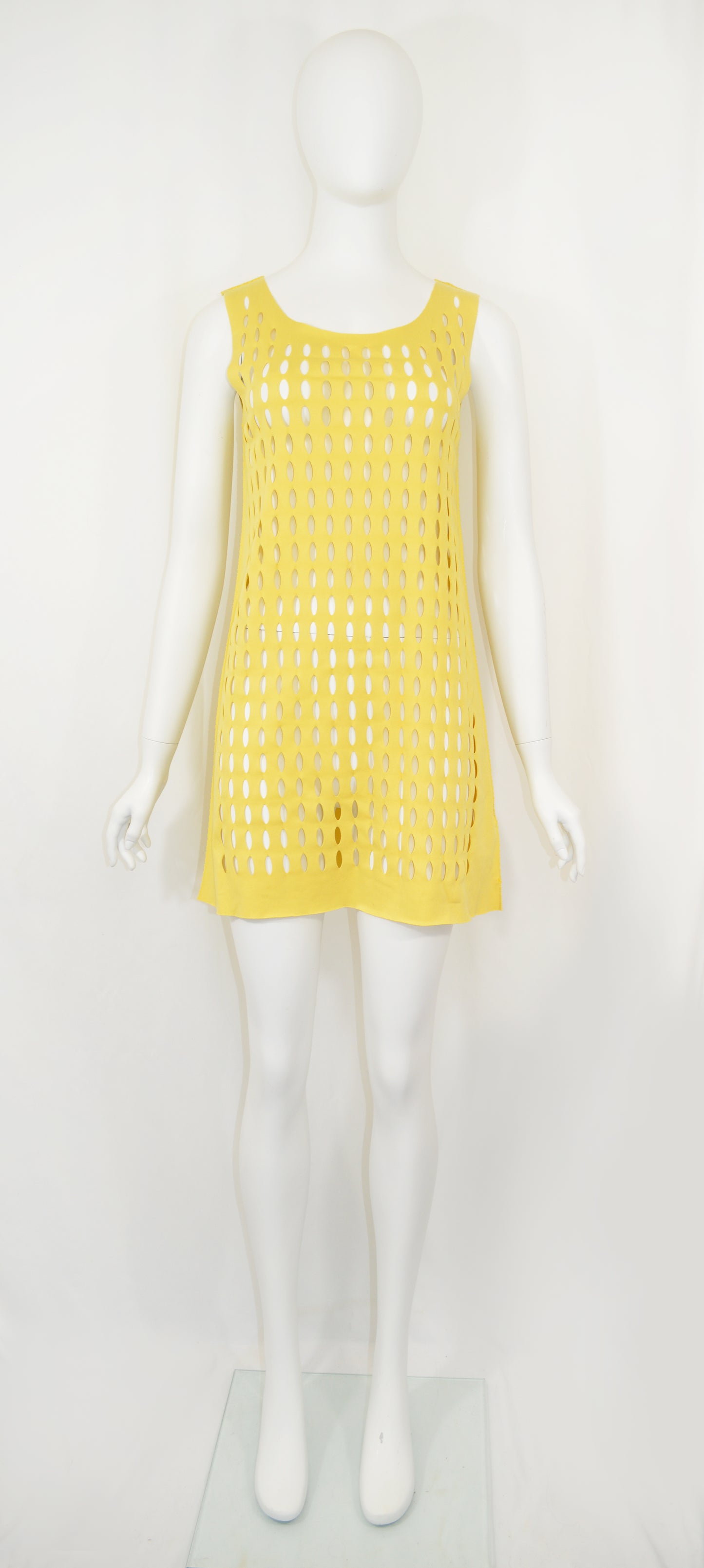 Hiroko Koshino Perforated Yellow Dress