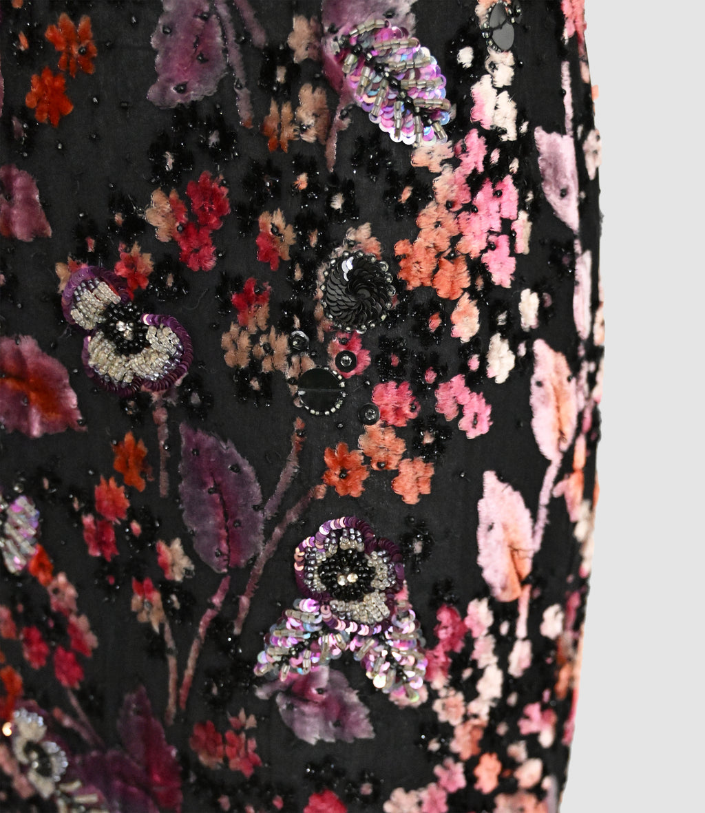 Badgley Mischka FW 2000 Runway Embellished Velvet Dress