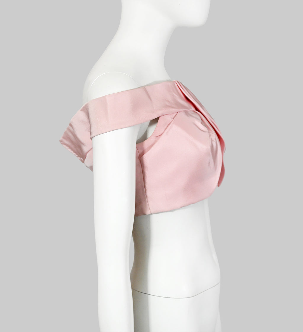 Oscar de la Renta SS 2015 Off Shoulder Crop Top Bustier