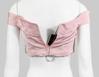 Oscar de la Renta SS 2015 Off Shoulder Crop Top Bustier