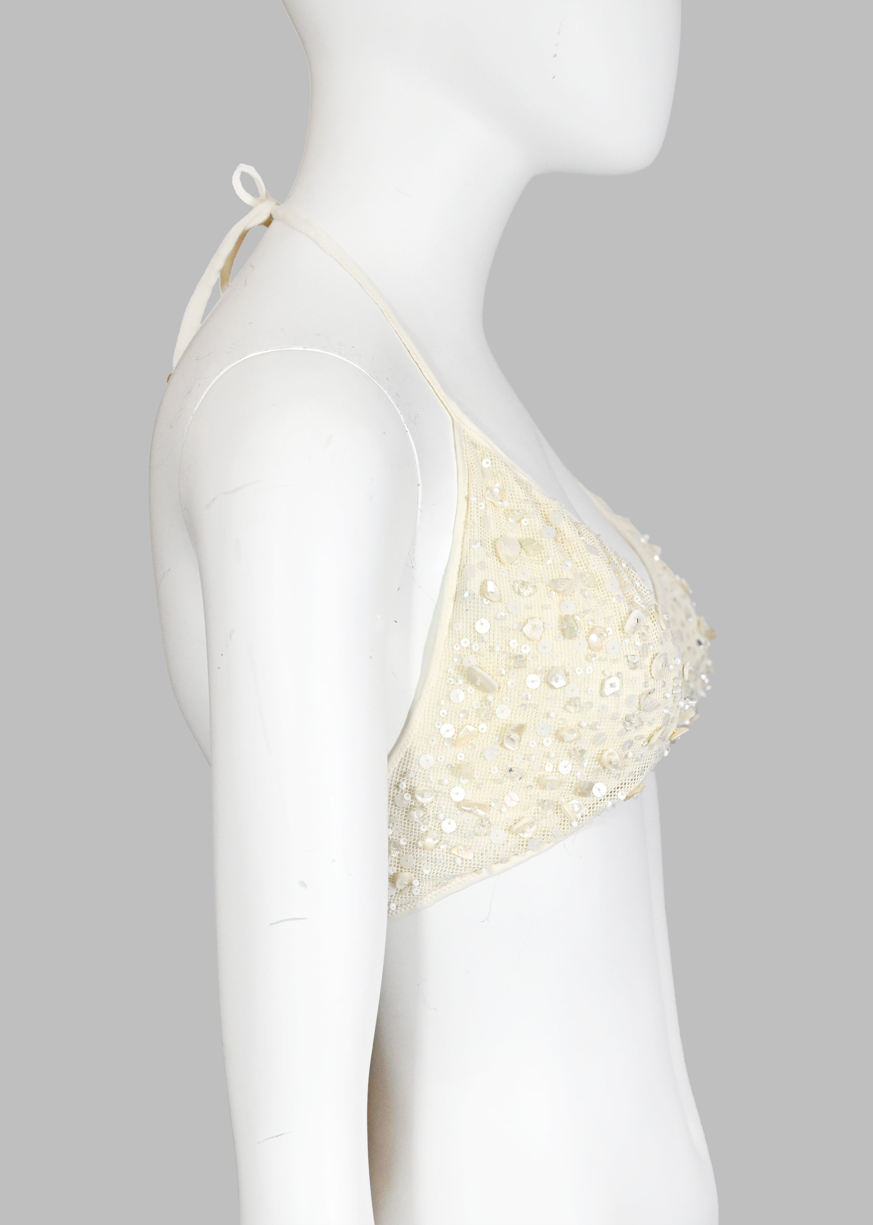 Valentino Shell Embellished Tulle Bra
