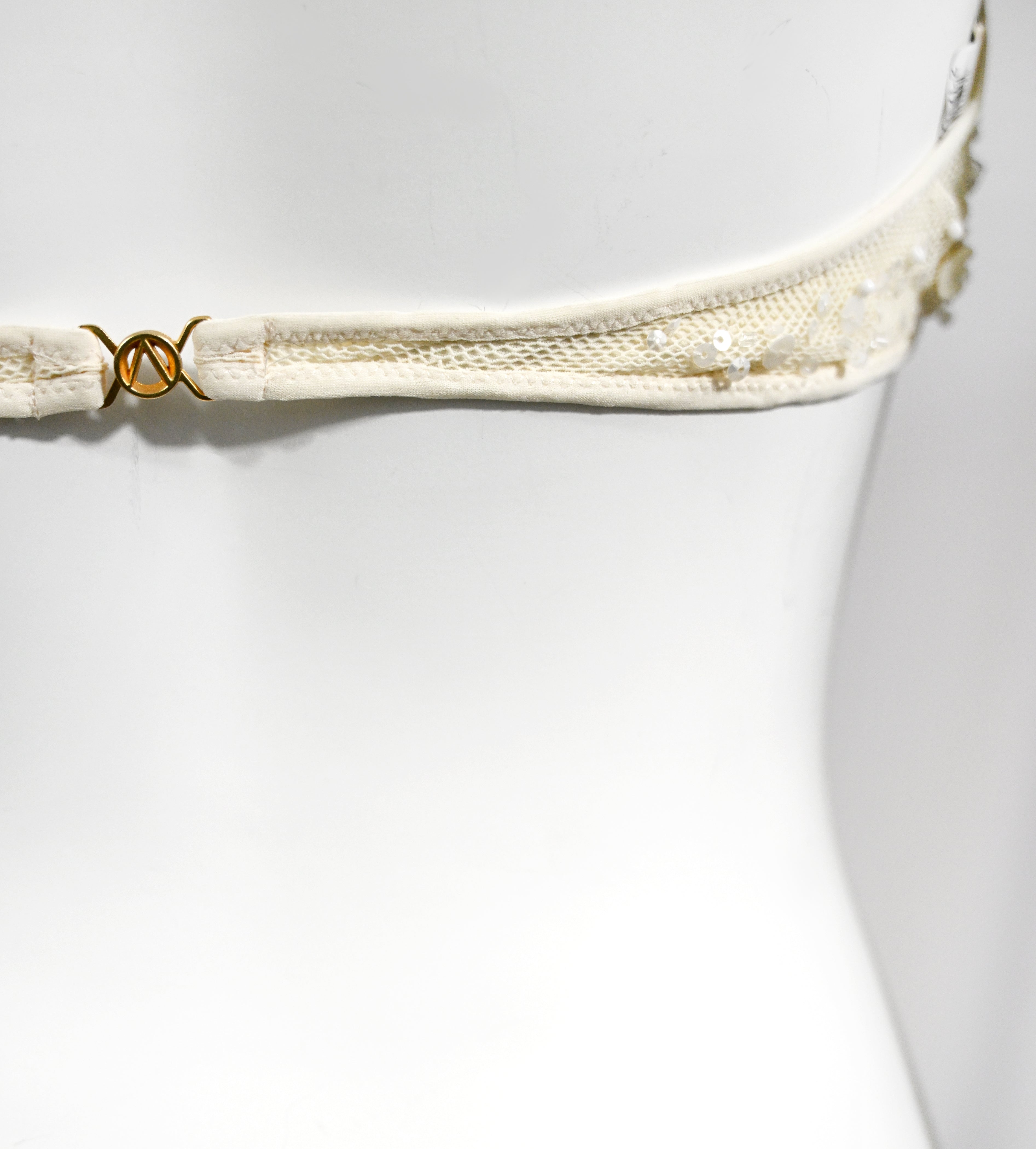 Valentino Shell Embellished Tulle Bra