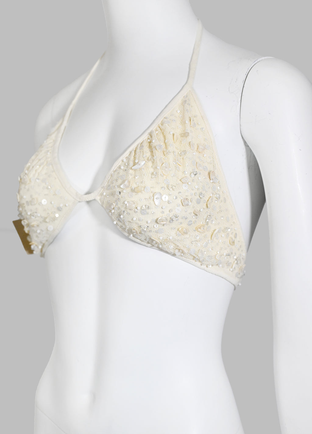Valentino Shell Embellished Tulle Bra