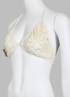 Valentino Shell Embellished Tulle Bra