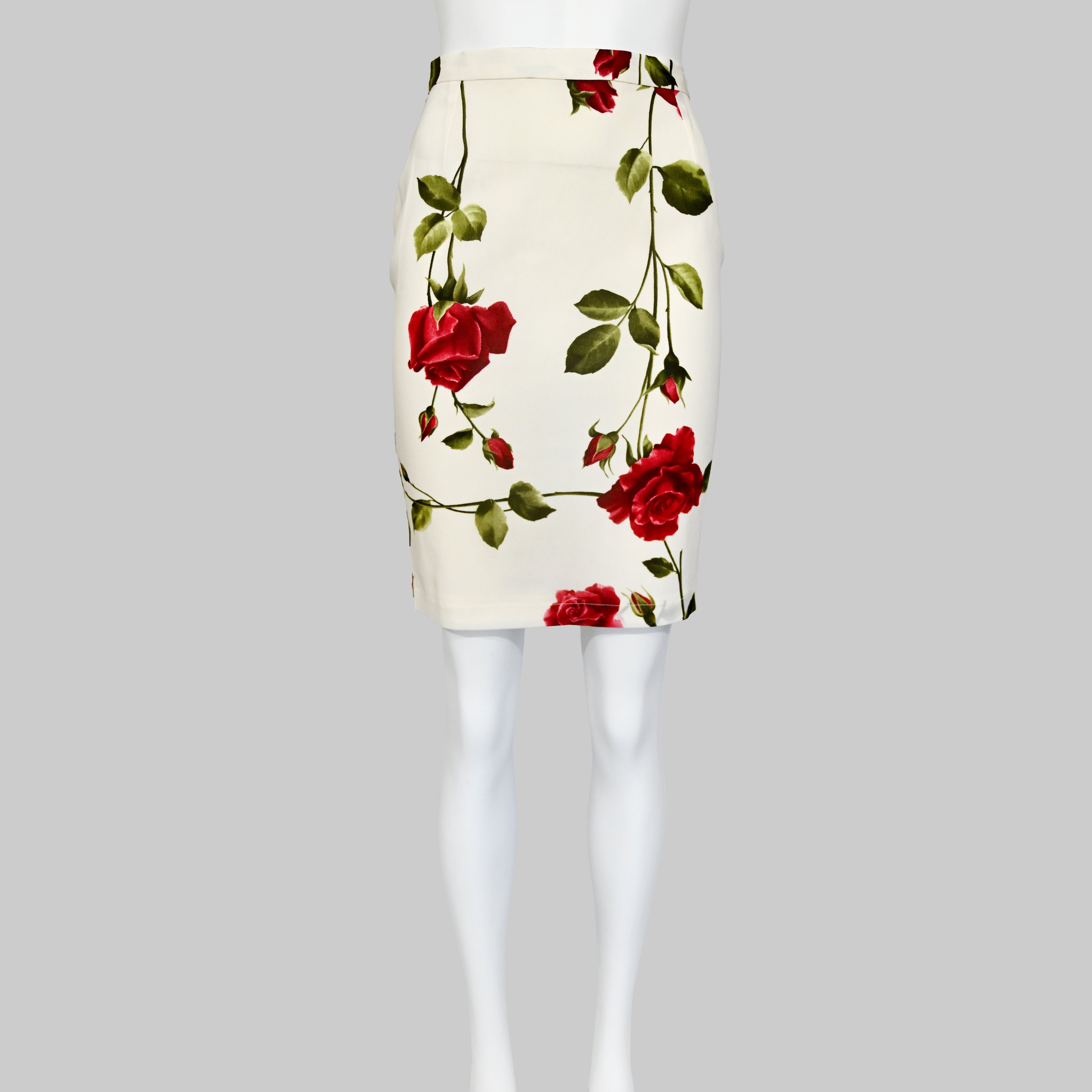 Dolce & Gabbana 1990s Rose Silk Skirt Set