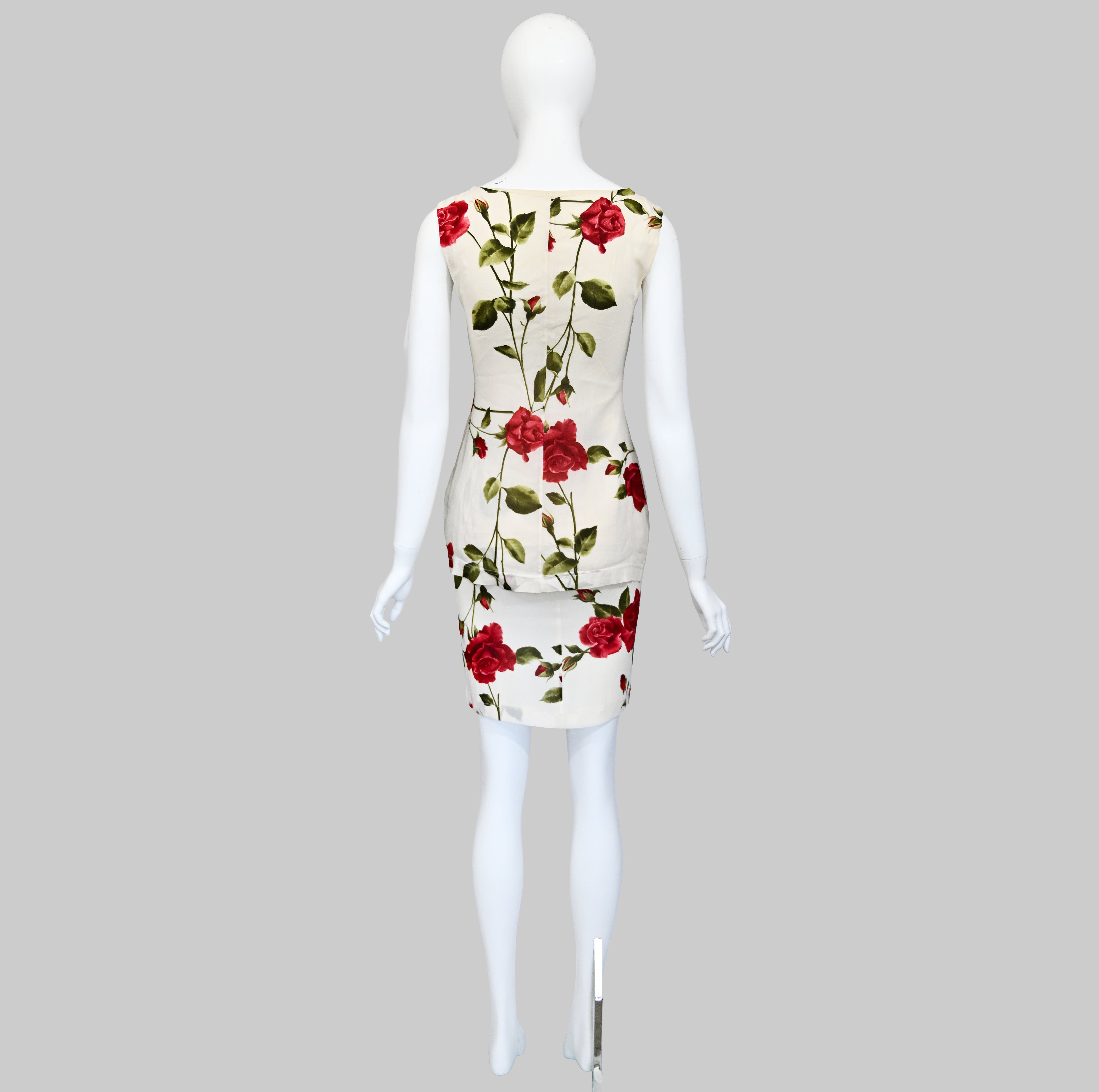 Dolce & Gabbana 1990s Rose Silk Skirt Set