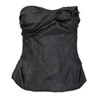 Louis Vuitton 2000s Wool Bustier w Rose Detail