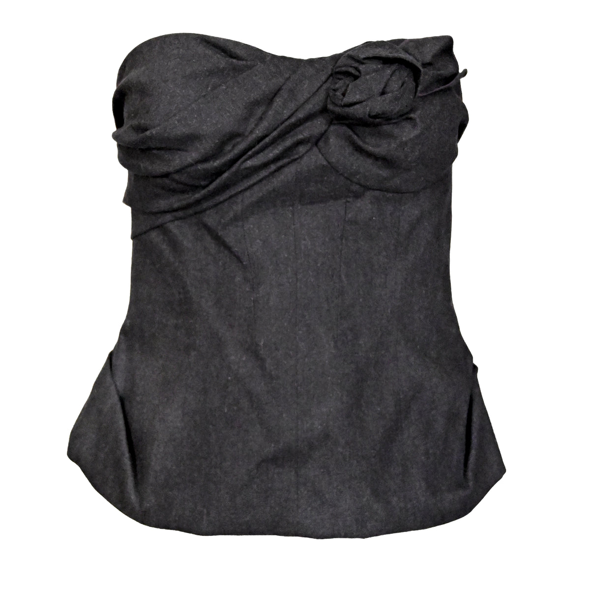 Louis Vuitton 2000s Wool Bustier w Rose Detail