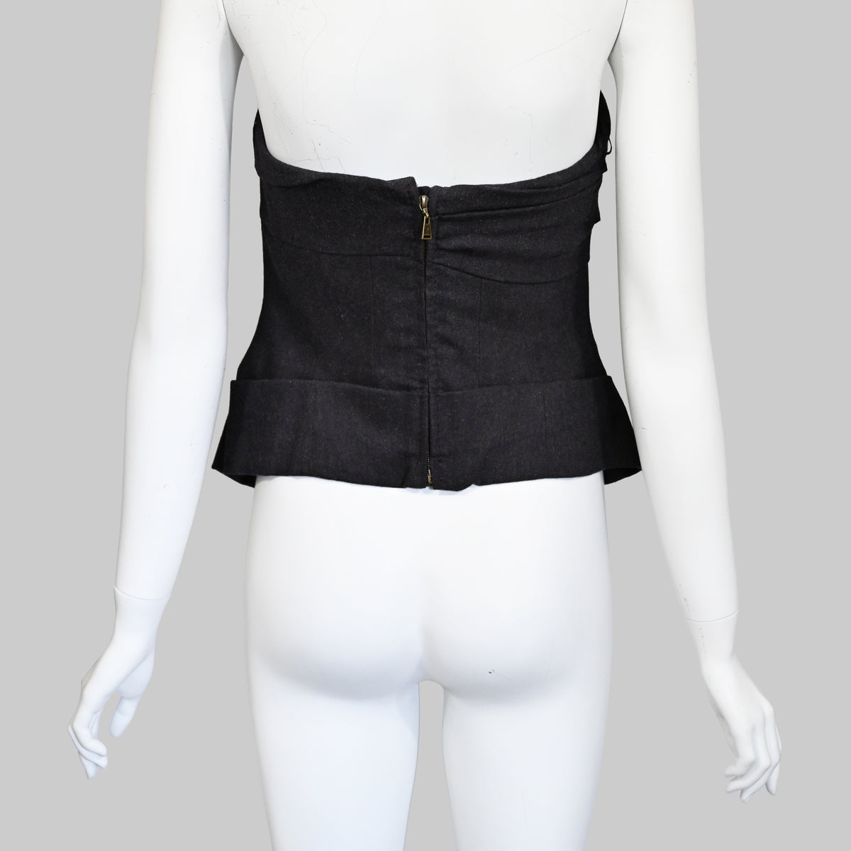 Louis Vuitton 2000s Wool Bustier w Rose Detail