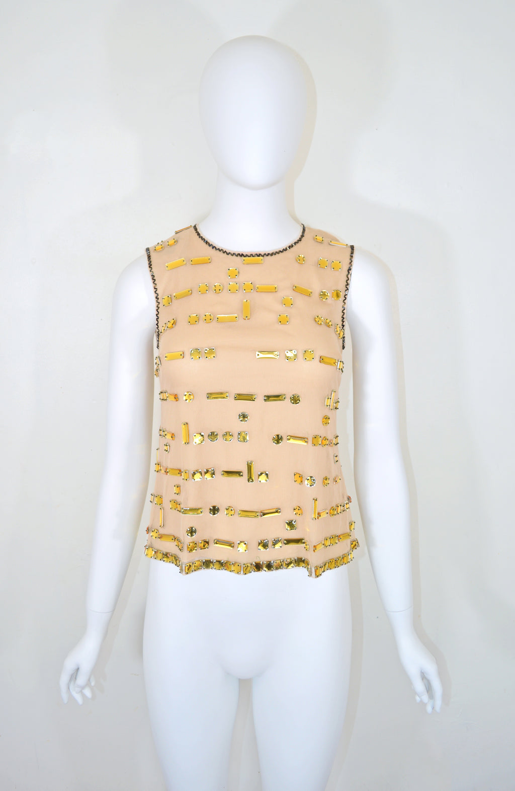 PRADA FW 1999 EMBELLISHED TULLE BLOUSE