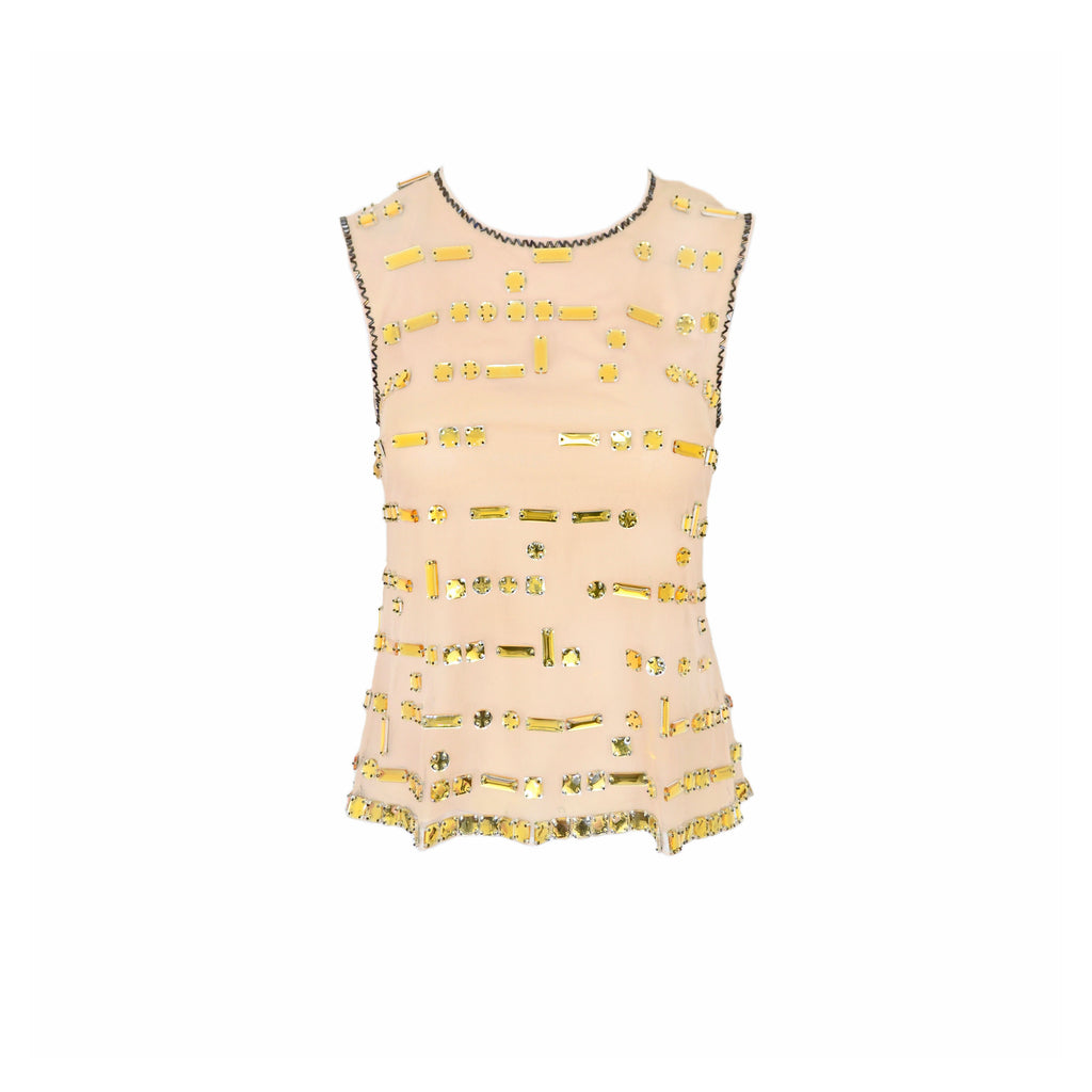 PRADA FW 1999 EMBELLISHED TULLE BLOUSE