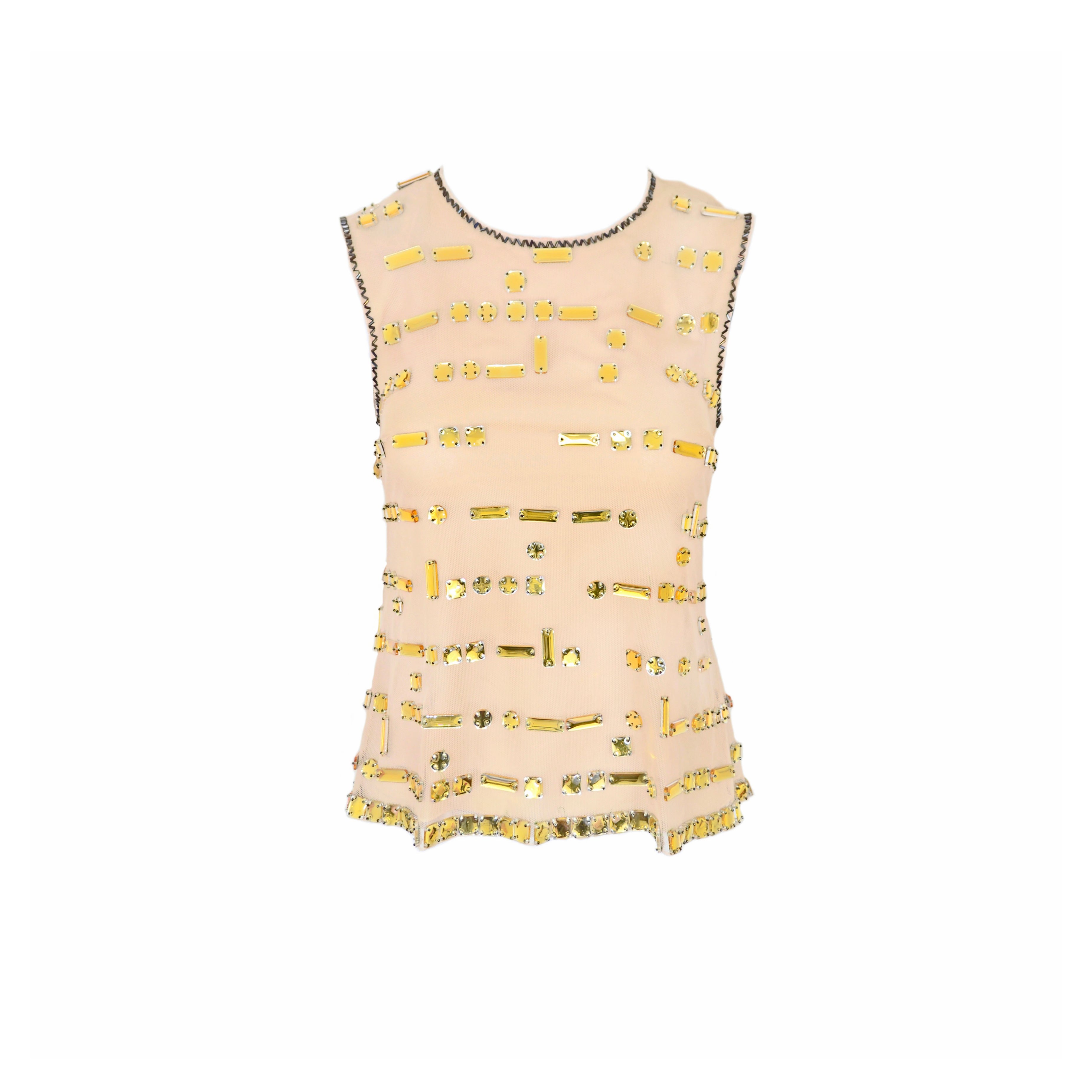 PRADA FW 1999 EMBELLISHED TULLE BLOUSE