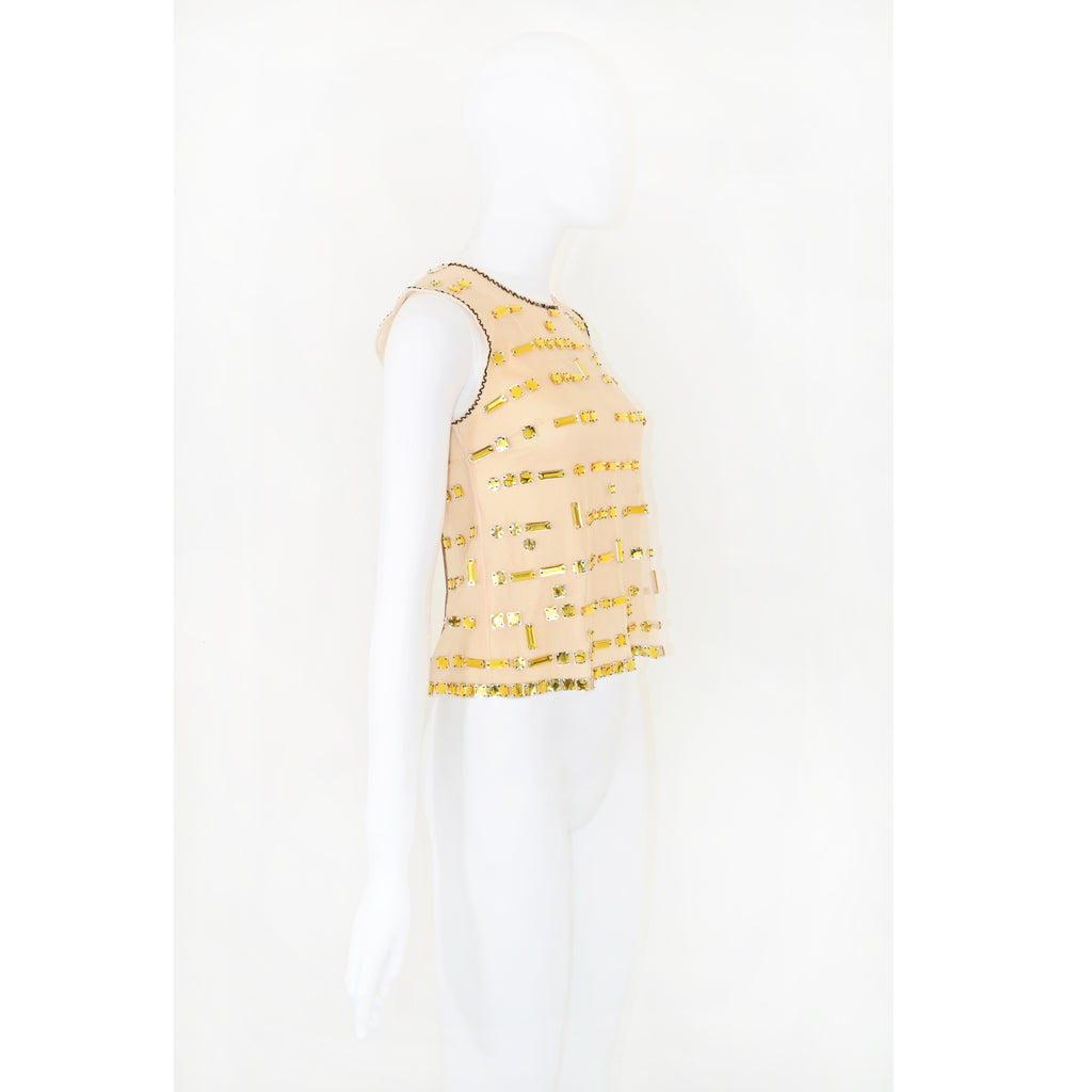 PRADA FW 1999 EMBELLISHED TULLE BLOUSE