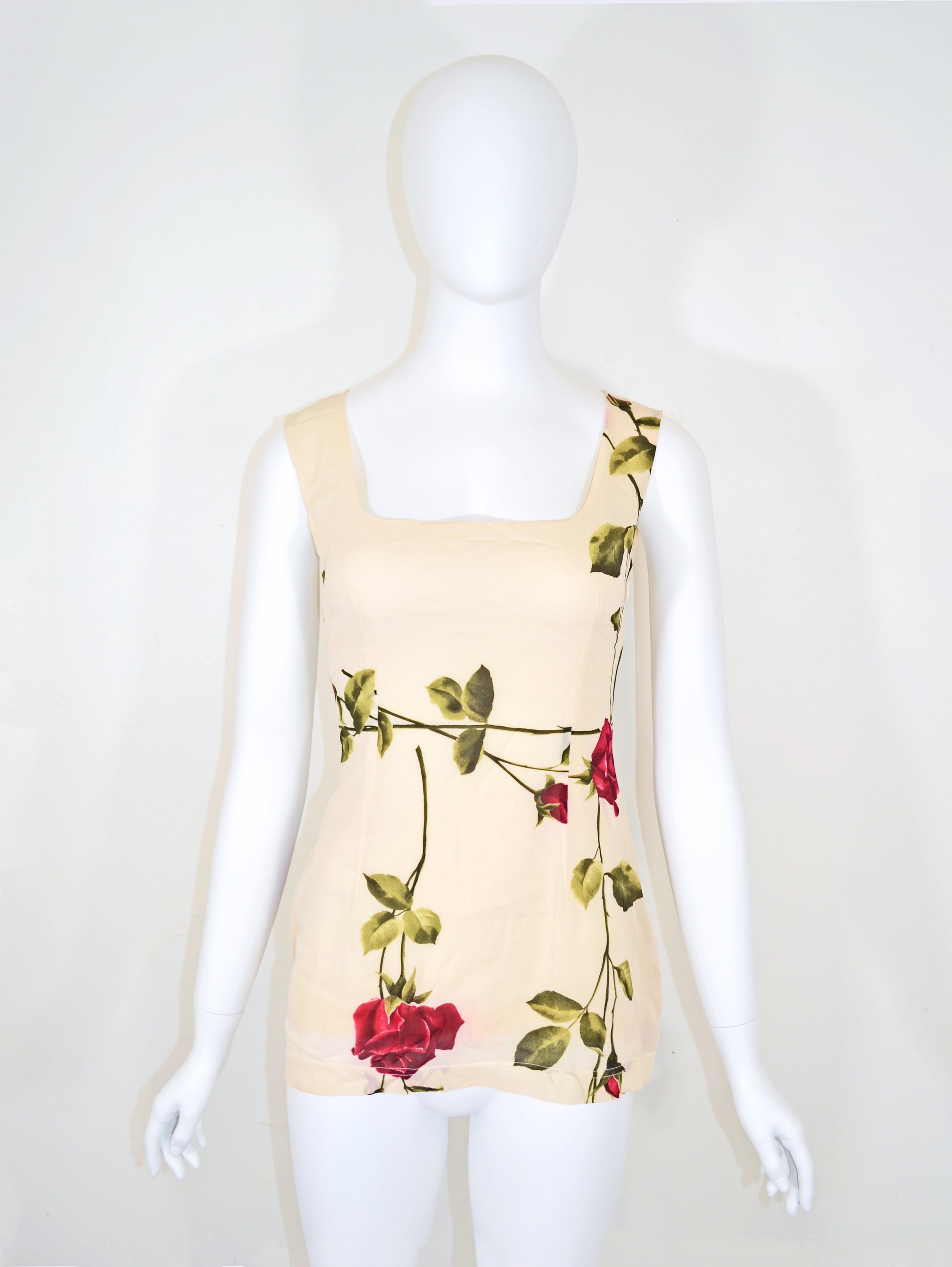 Dolce &amp; Gabbana 1990s Rose Silk Blouse