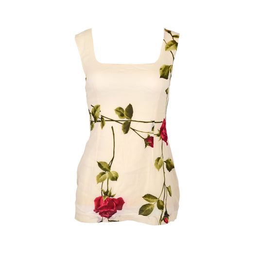 Dolce & Gabbana 1990s Rose Silk Blouse