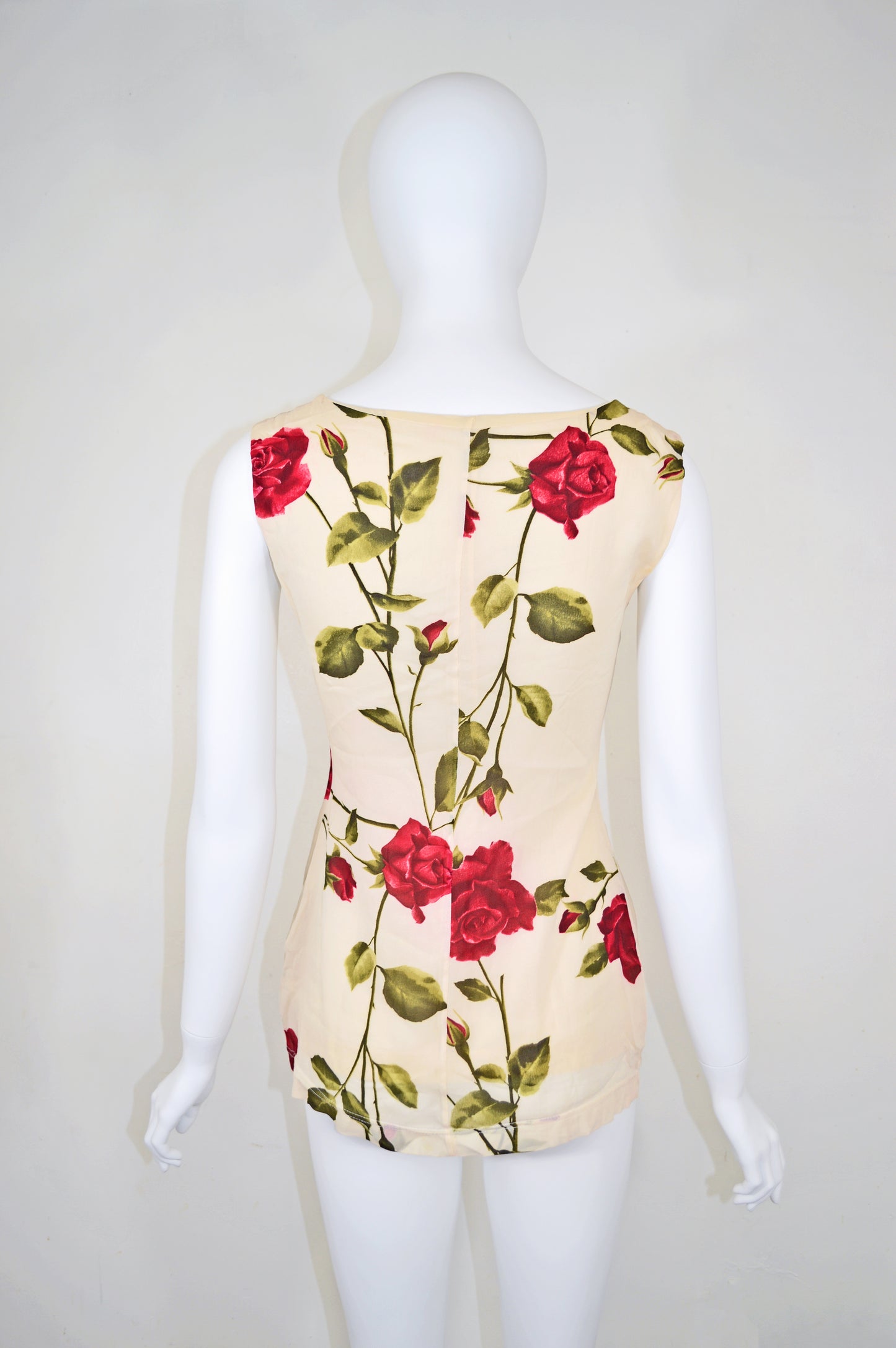 Dolce & Gabbana 1990s Rose Silk Blouse