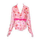 Valentino SS 2004 Floral Chiffon Silk Skirt Set