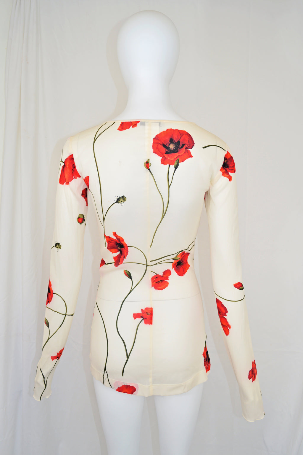 Dolce & Gabbana 1990s Silk Poppy Blouse