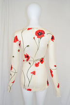 Dolce & Gabbana 1990s Silk Poppy Blouse