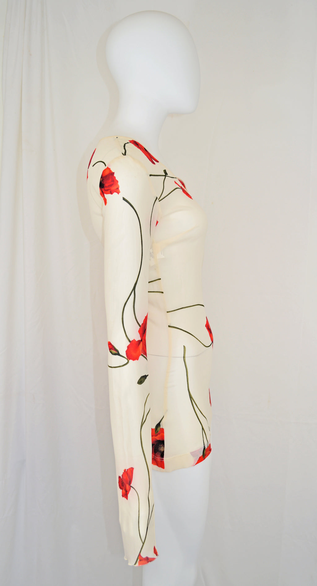 Dolce & Gabbana 1990s Silk Poppy Blouse