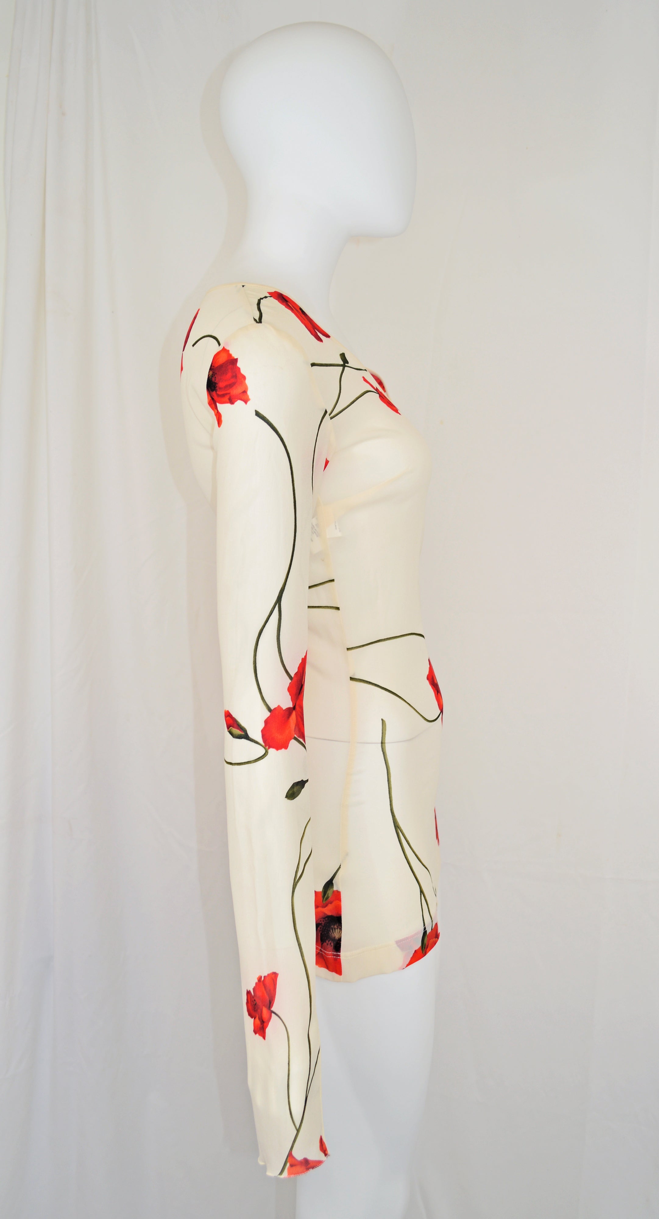 Dolce & Gabbana 1990s Silk Poppy Blouse