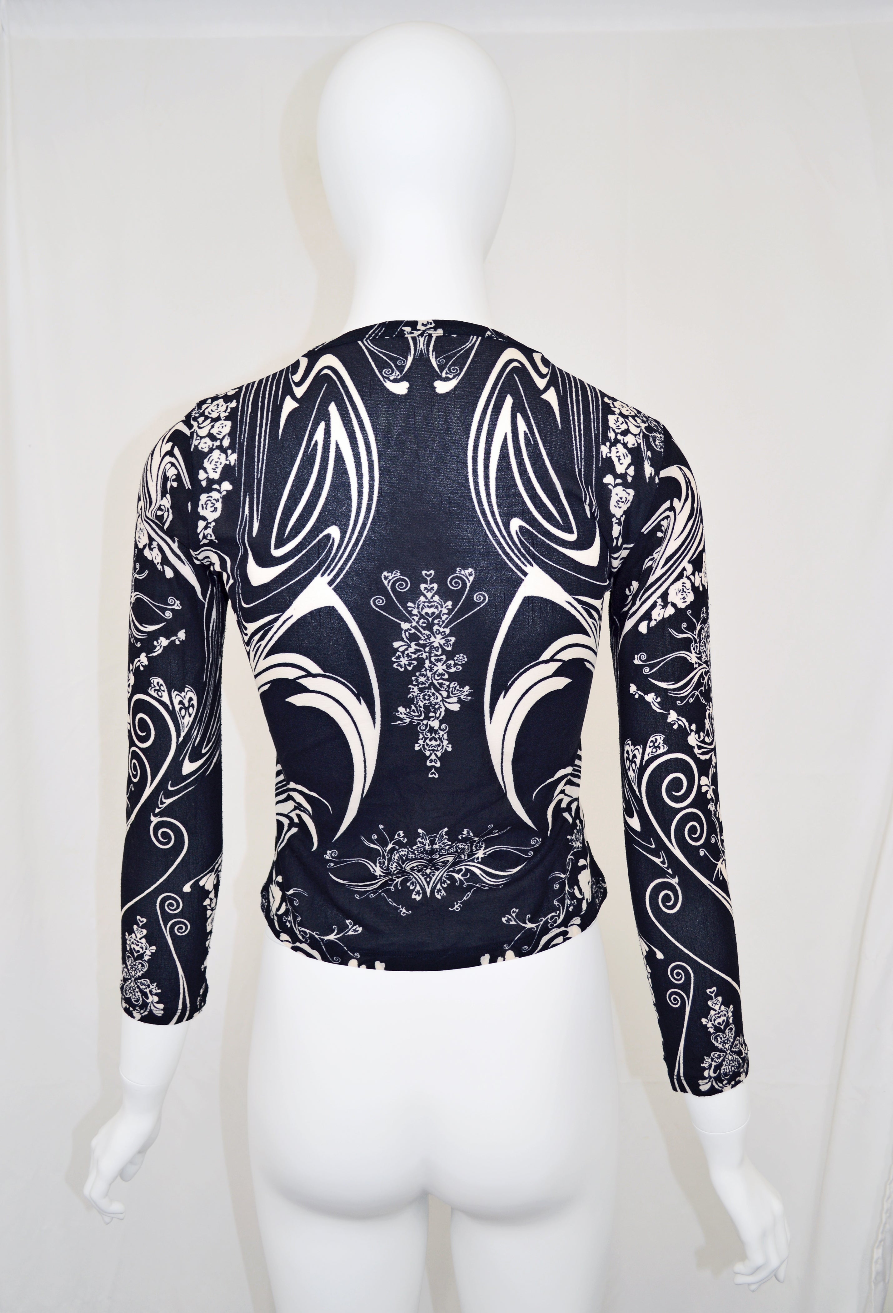 Issey Miyake SS 2004 Mesh Cyber Print Top