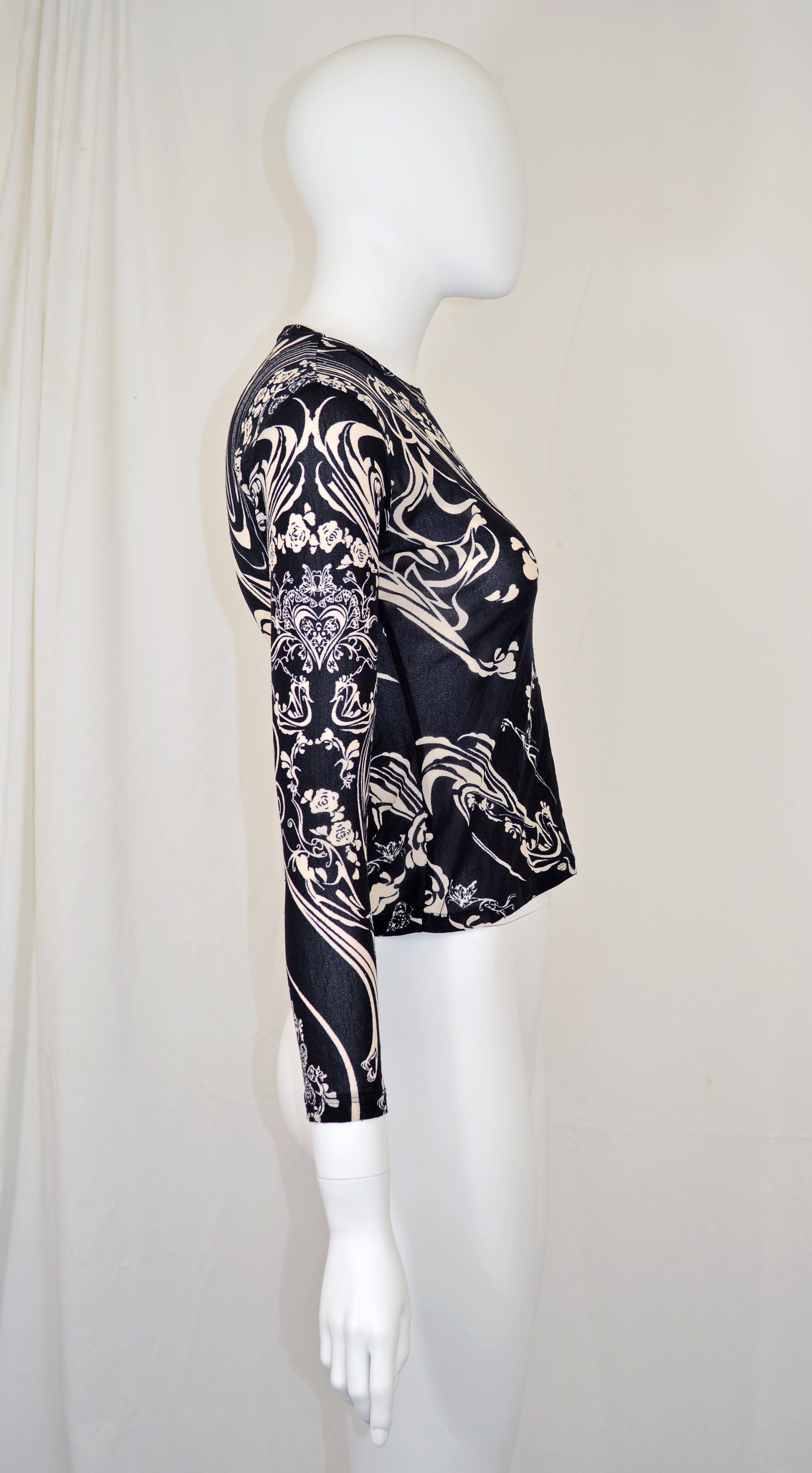Issey Miyake SS 2004 Mesh Cyber Print Top