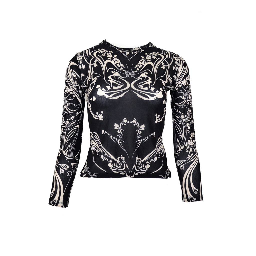 Issey Miyake SS 2004 Mesh Cyber Print Top