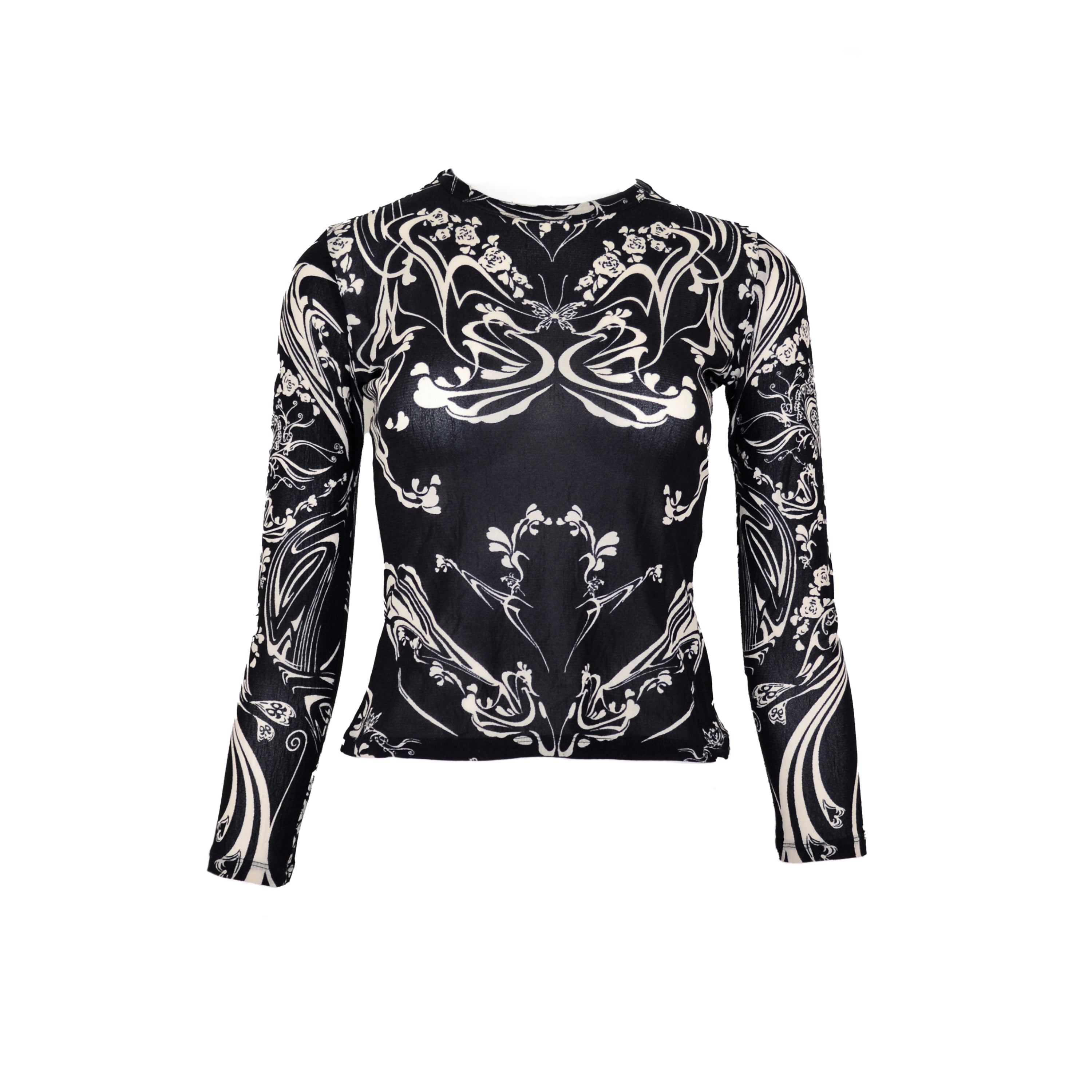 Issey Miyake SS 2004 Mesh Cyber Print Top