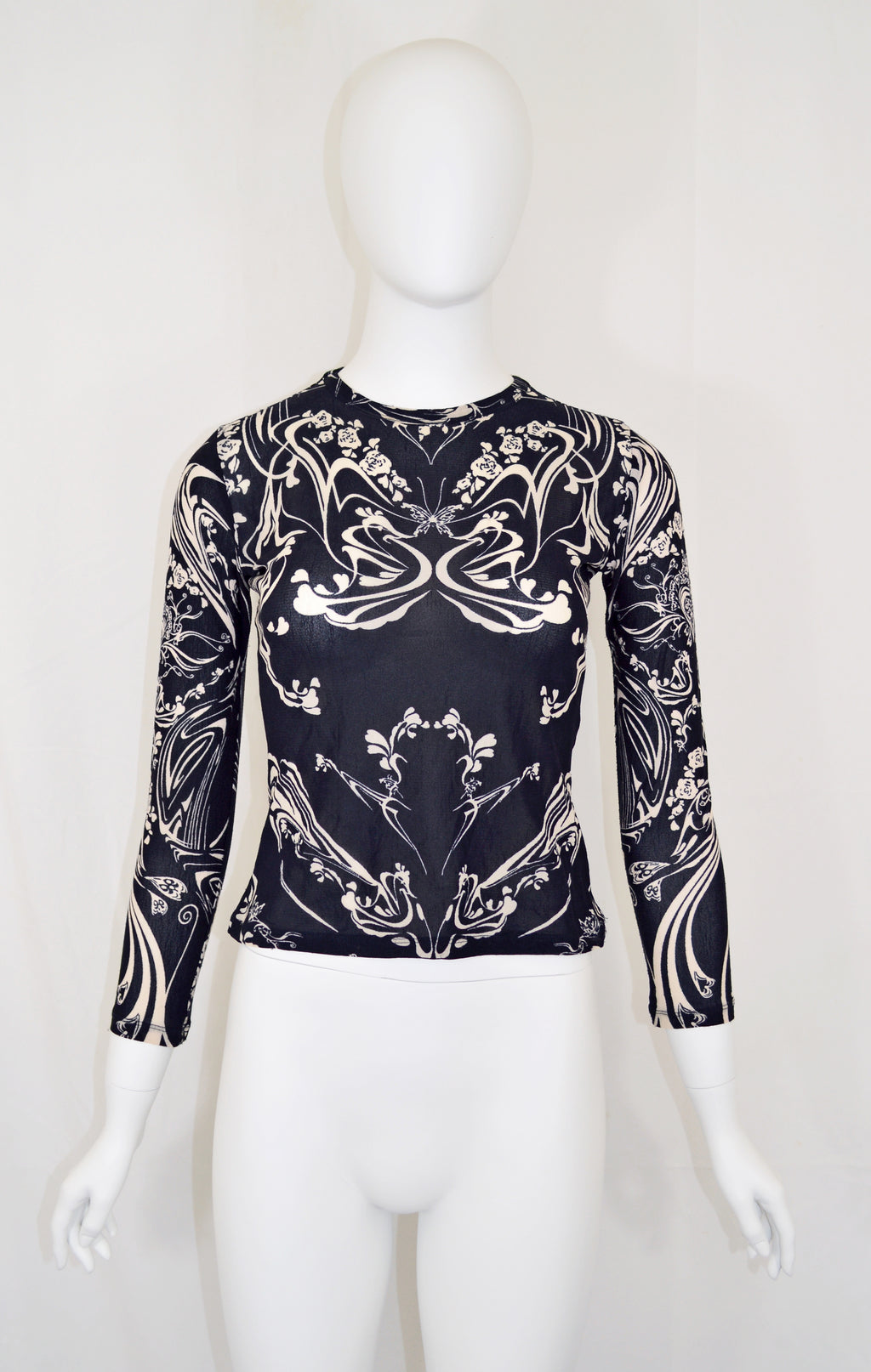 Issey Miyake SS 2004 Mesh Cyber Print Top